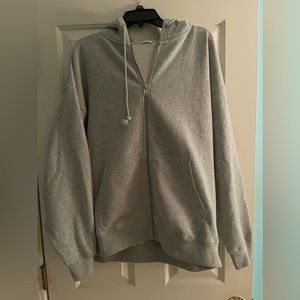 Brandy Melville Gray Zip-Up Hoodie